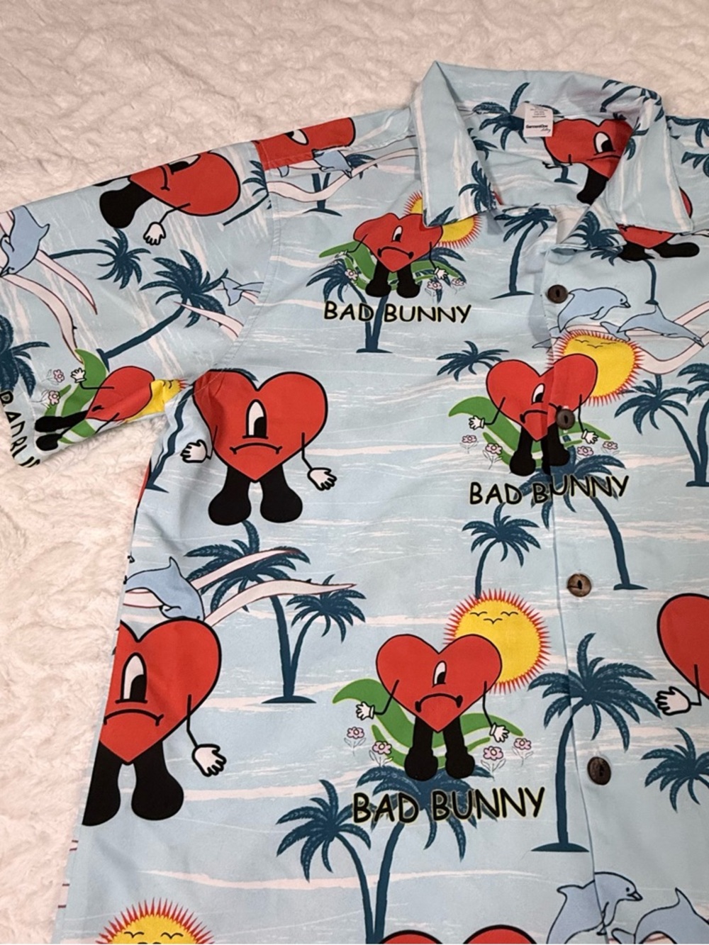 Bad Bunny Trap Rap button shirt, short sleeves - Size L - Picture 2 of 9